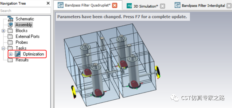 如何通過(guò)CST中濾波器的3D模型進(jìn)入到FD3D界面？